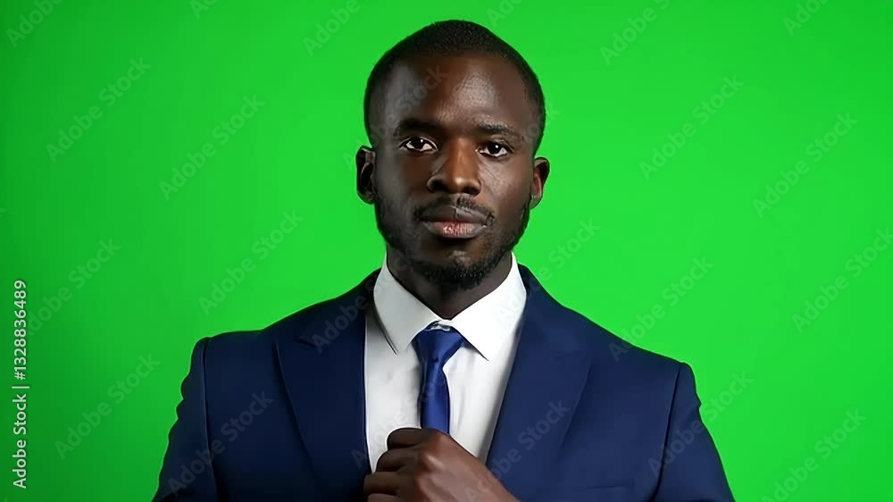 Serious Man Looking at Camera on Green Screen Studio Style Portrait Serious Man Looking at Camera on Green Screen Studio Style Portrait