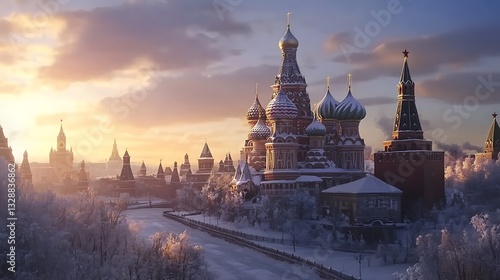 Beautiful Russian landmark standing tall with a historic city background