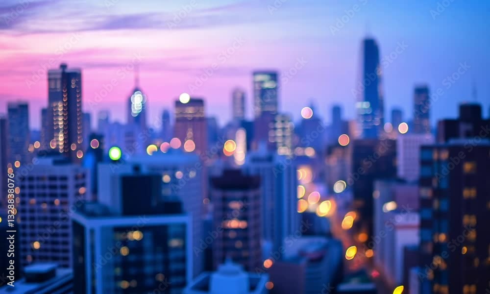 Dreamy Cityscape at Dawn: A Blurred Metropolis Dreamy Cityscape at Dawn: A Blurred Metropolis