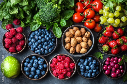 Wallpaper Mural vibrant assortment of fresh fruits, nuts, and vegetables Torontodigital.ca