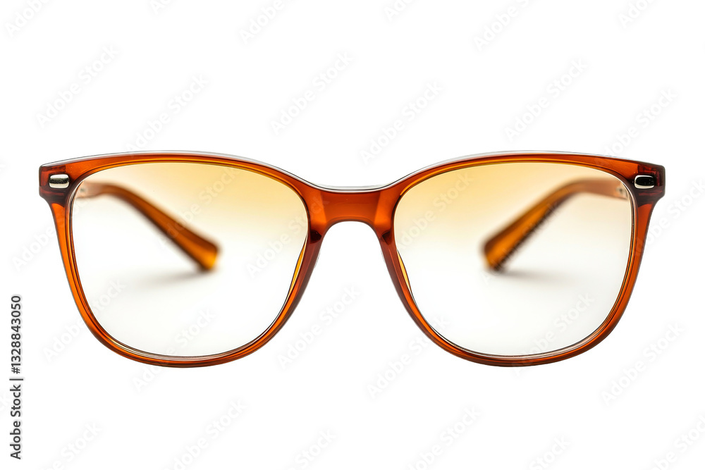 Fototapeta premium Stylish brown sunglasses with transparent background