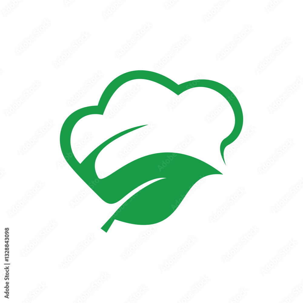 leaf and chef hat dual meaning logo leaf and chef hat dual meaning logo