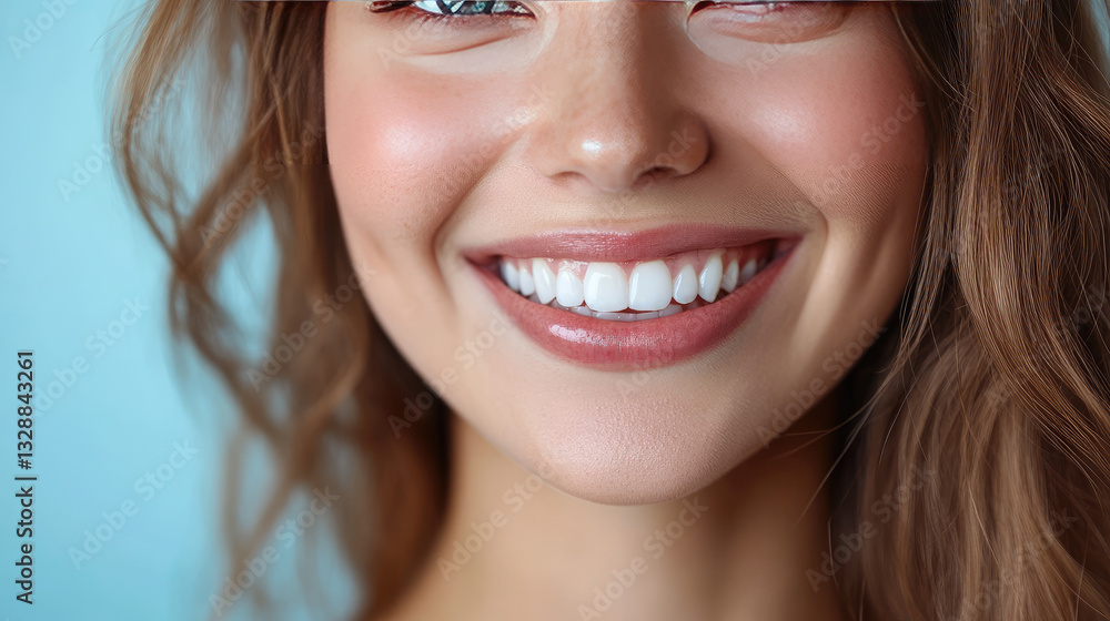 Beautiful young woman with a natural smile, white teeth, symbolizing happiness, confidence, health, and natural beauty, representing a carefree and joyful lifestyle. copy space, banner, Beautiful young woman with a natural smile, white teeth, symbolizing happiness, confidence, health, and natural beauty, representing a carefree and joyful lifestyle. copy space, banner,