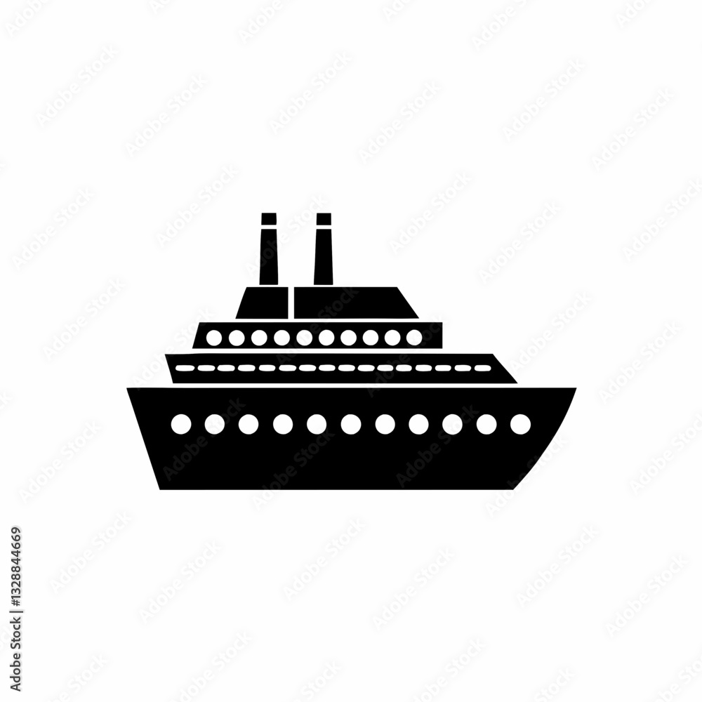 Obraz premium creative silhouette Cruise Ship Icon victor illustration