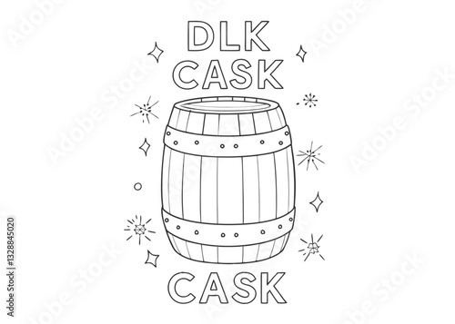 Coloring pages Design vintage illustration in engraved style Alcohol wine beer or whiskey old wood keg Great for pub or restaurant menu label poster logo