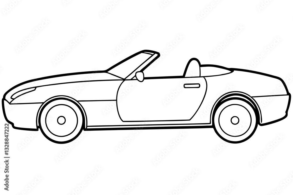 convertible car line art silhouette vector illustration convertible car line art silhouette vector illustration