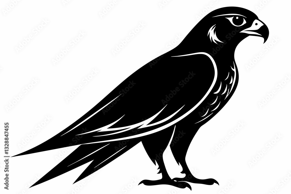 falcon line art silhouette vector illustration falcon line art silhouette vector illustration