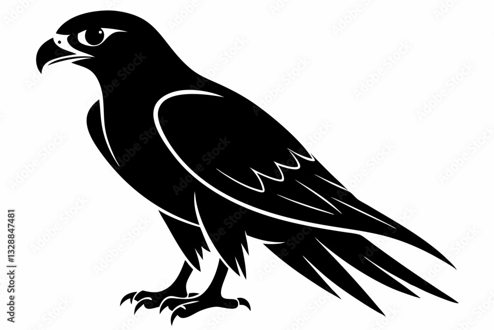 Fototapeta premium falcon line art silhouette vector illustration