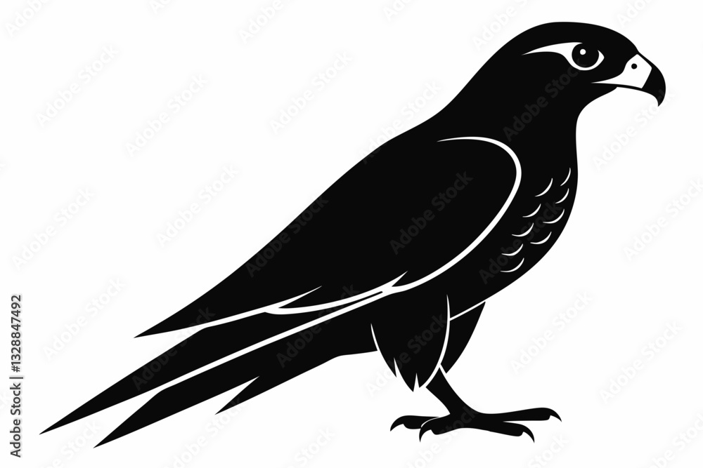 Fototapeta premium falcon line art silhouette vector illustration
