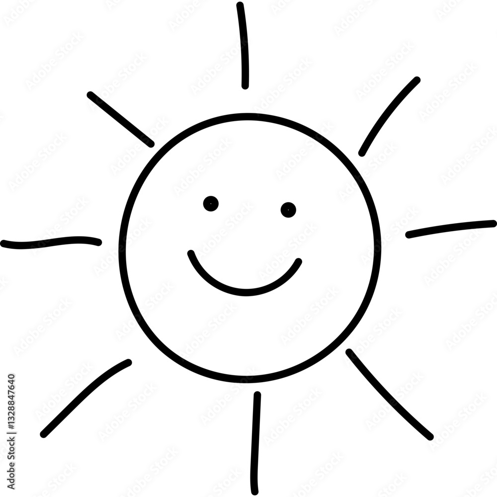 Obraz premium Hand Drawn Happy Sun