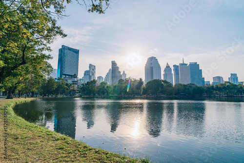 Photography Lumpini park in Bangkok city