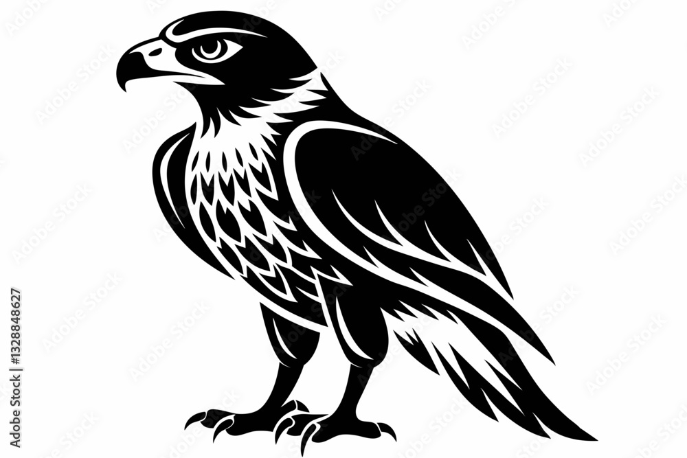 Fototapeta premium hawk line art silhouette vector illustration