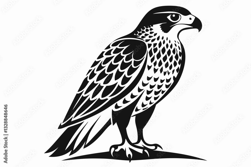 Fototapeta premium hawk line art silhouette vector illustration