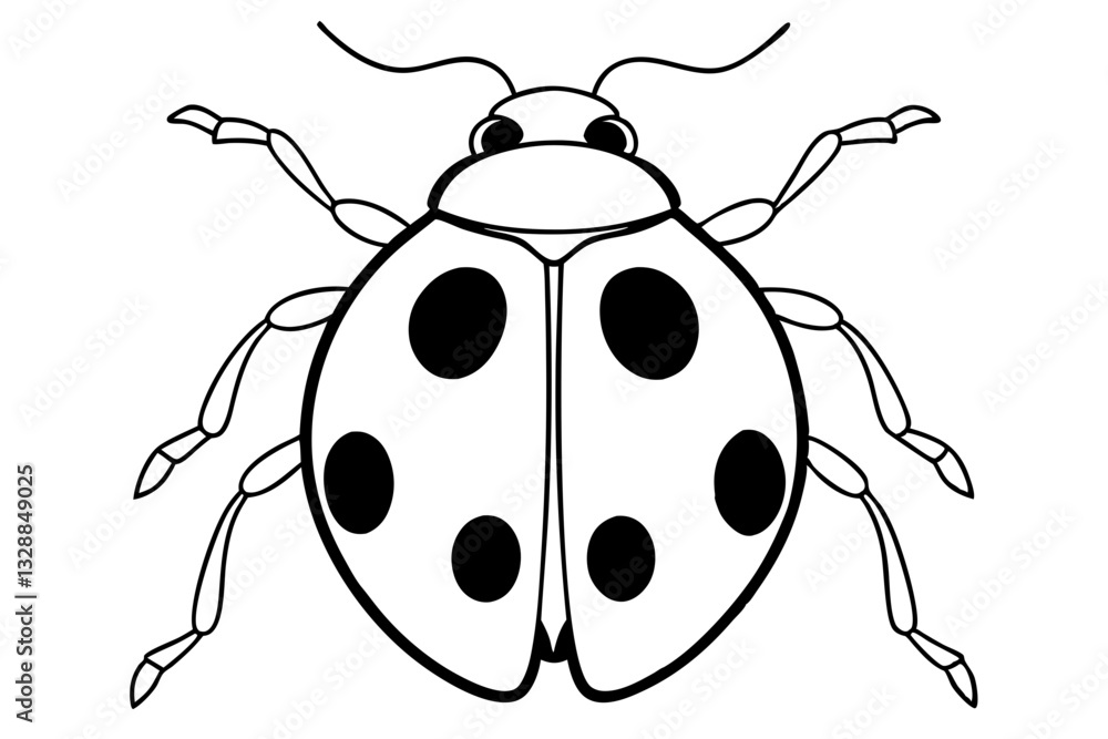ladybug line art silhouette vector illustration ladybug line art silhouette vector illustration