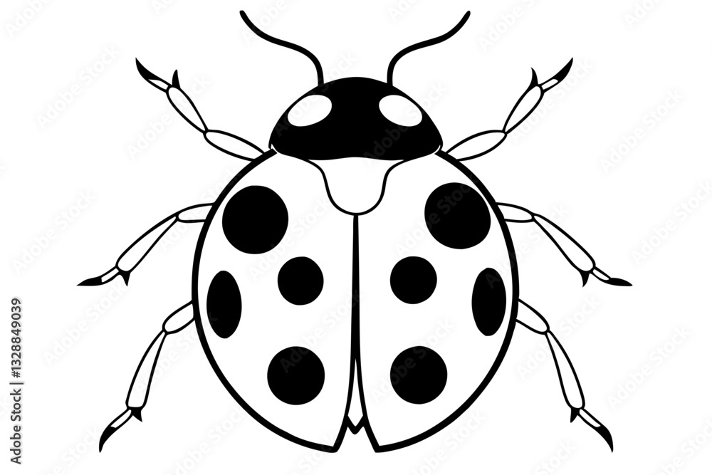 Obraz premium ladybug line art silhouette vector illustration