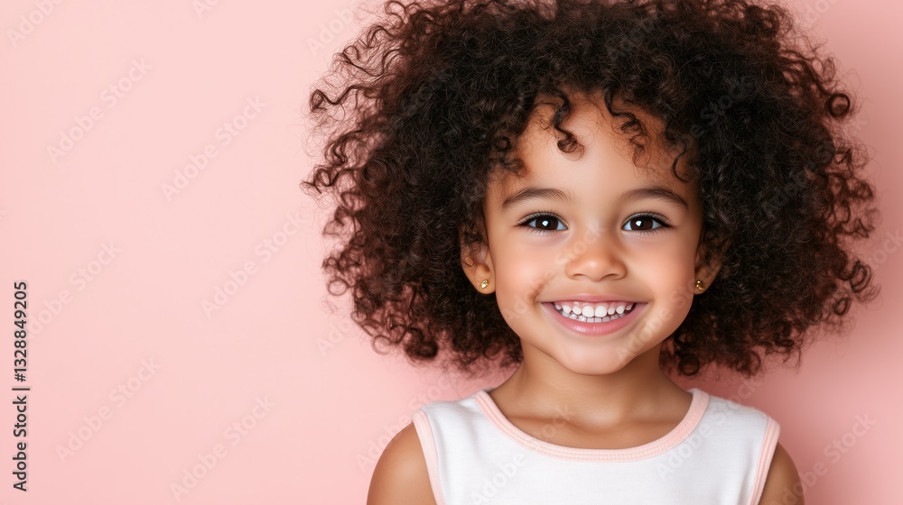 a cute child smiles at the camera, with a pink background a cute child smiles at the camera, with a pink background