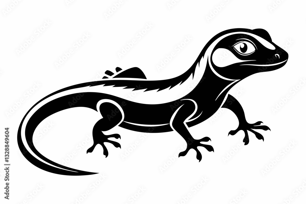 Fototapeta premium lizard line art silhouette vector illustration