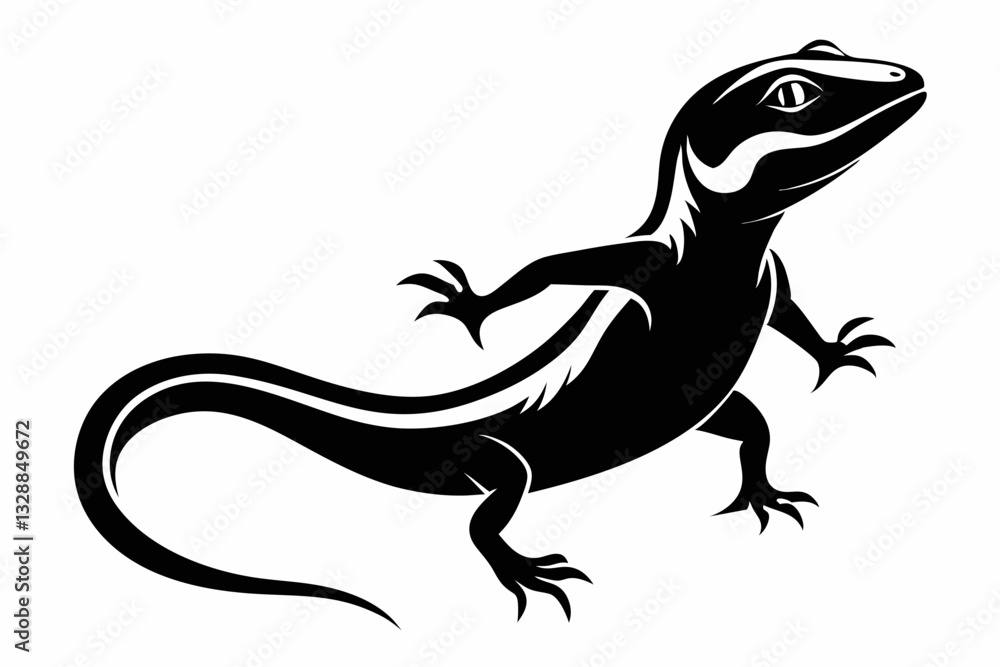 Naklejka premium lizard line art silhouette vector illustration