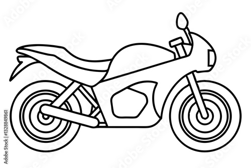 motor bike line art silhouette vector illustration
