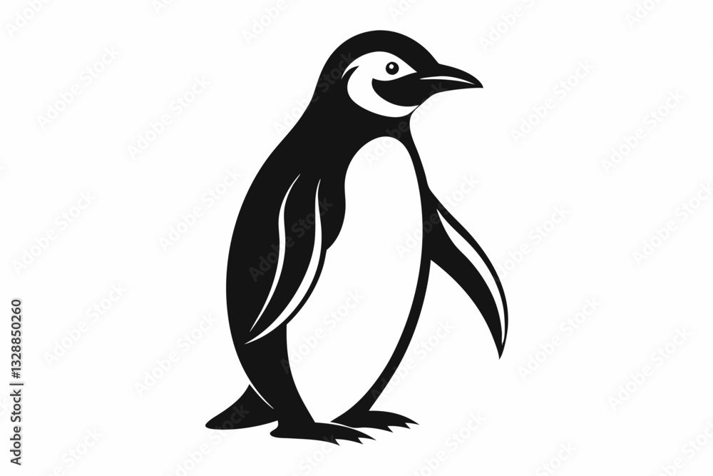 Naklejka premium penguin line art silhouette vector illustration