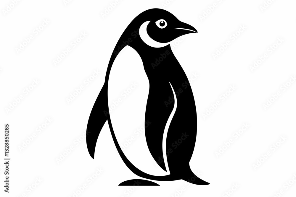 Naklejka premium penguin line art silhouette vector illustration
