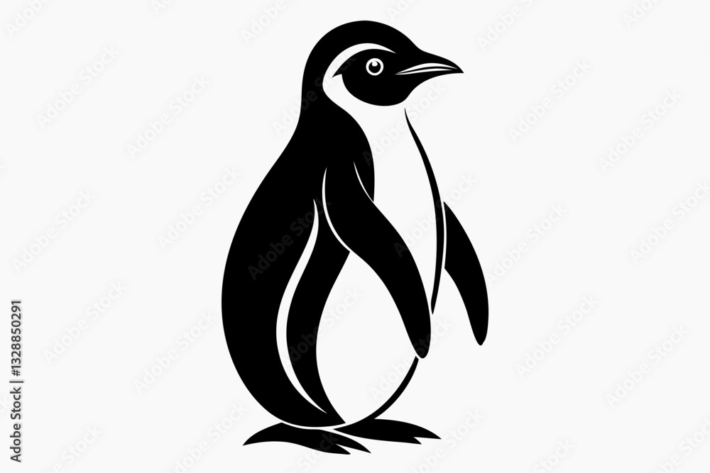 Obraz premium penguin line art silhouette vector illustration