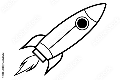 rocket line art silhouette vector illustration