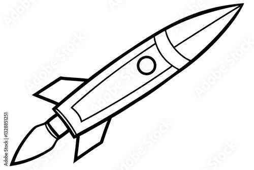 rocket line art silhouette vector illustration