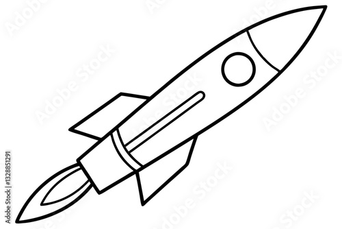 rocket line art silhouette vector illustration