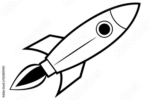 rocket line art silhouette vector illustration