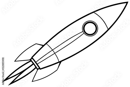 rocket line art silhouette vector illustration