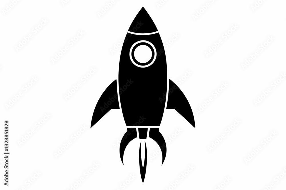 rocket line art silhouette vector illustration rocket line art silhouette vector illustration