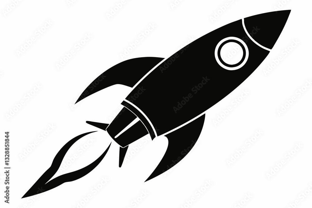 Fototapeta premium rocket line art silhouette vector illustration