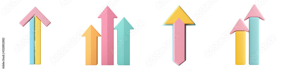 Vibrant geometric arrows in various pastel colors symbolizing upward momentum business development and the pursuit of success Vibrant geometric arrows in various pastel colors symbolizing upward momentum business development and the pursuit of success
