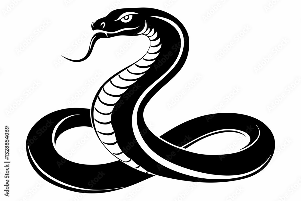 Fototapeta premium snake line art silhouette vector illustration