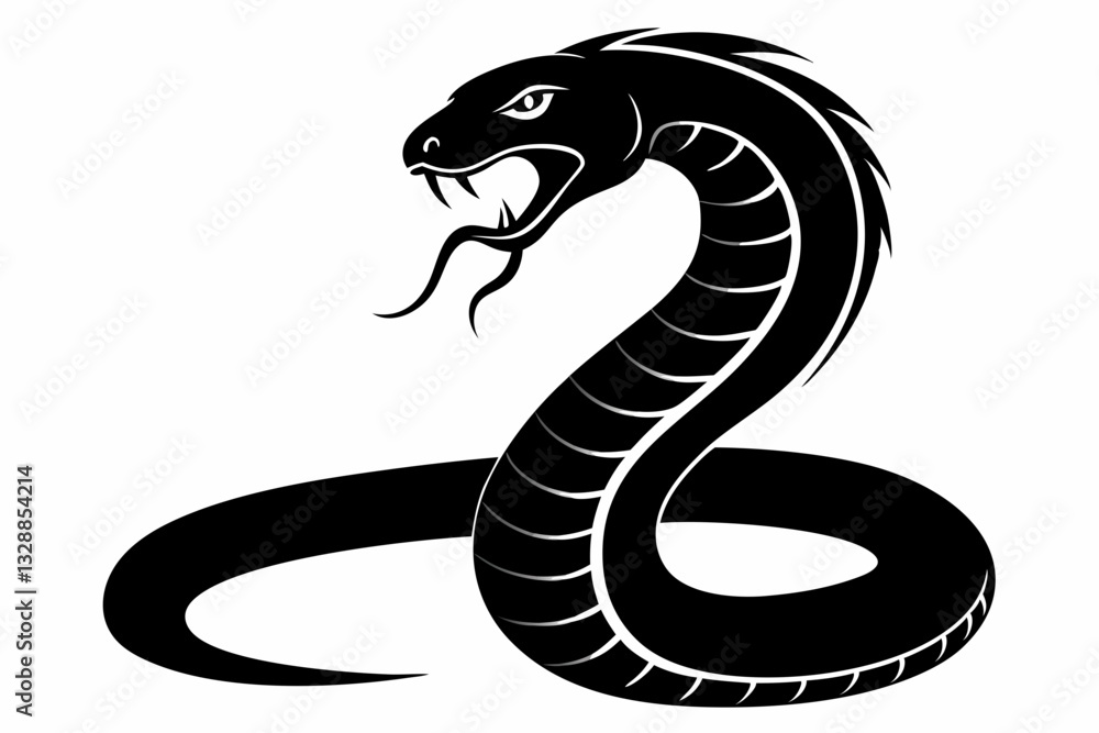 Fototapeta premium snake line art silhouette vector illustration