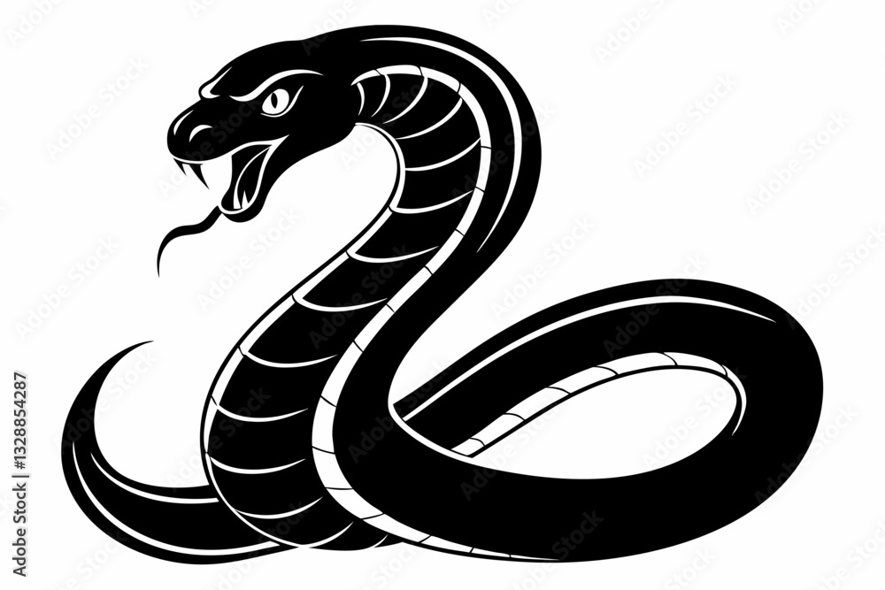 Fototapeta premium snake line art silhouette vector illustration