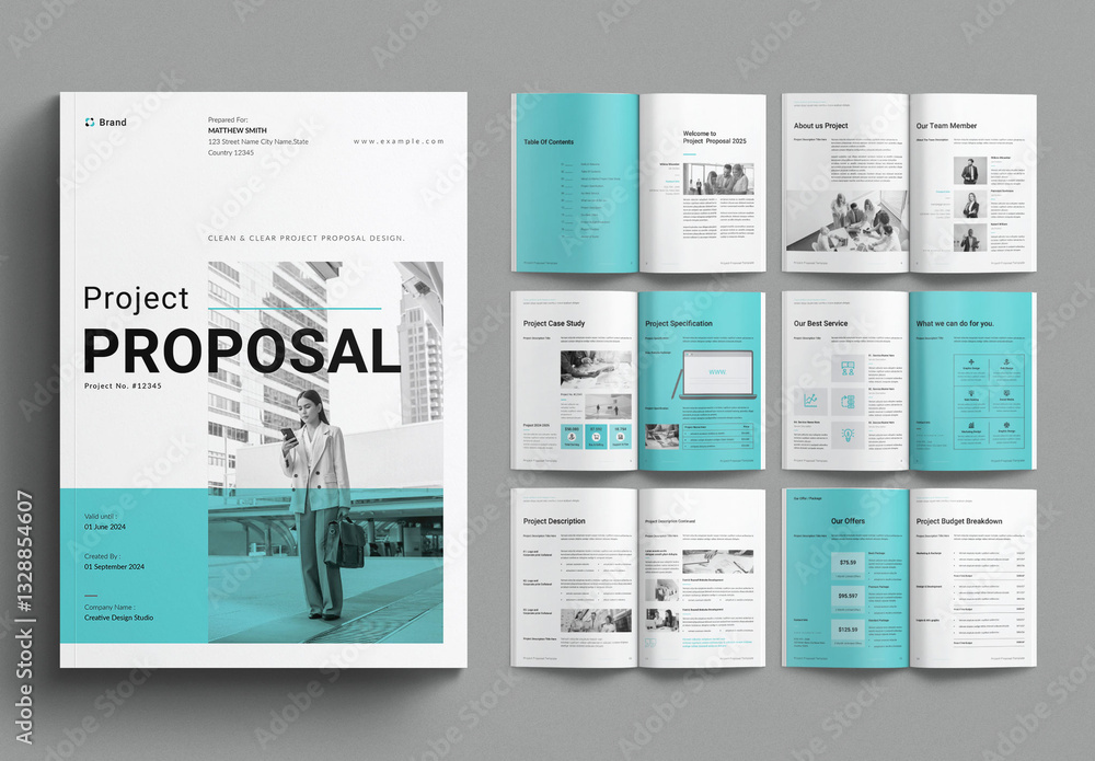 Project Proposal Template Design Layout Stock Template | Adobe Stock