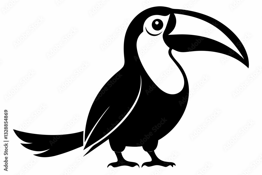 Obraz premium toucan line art silhouette vector illustration