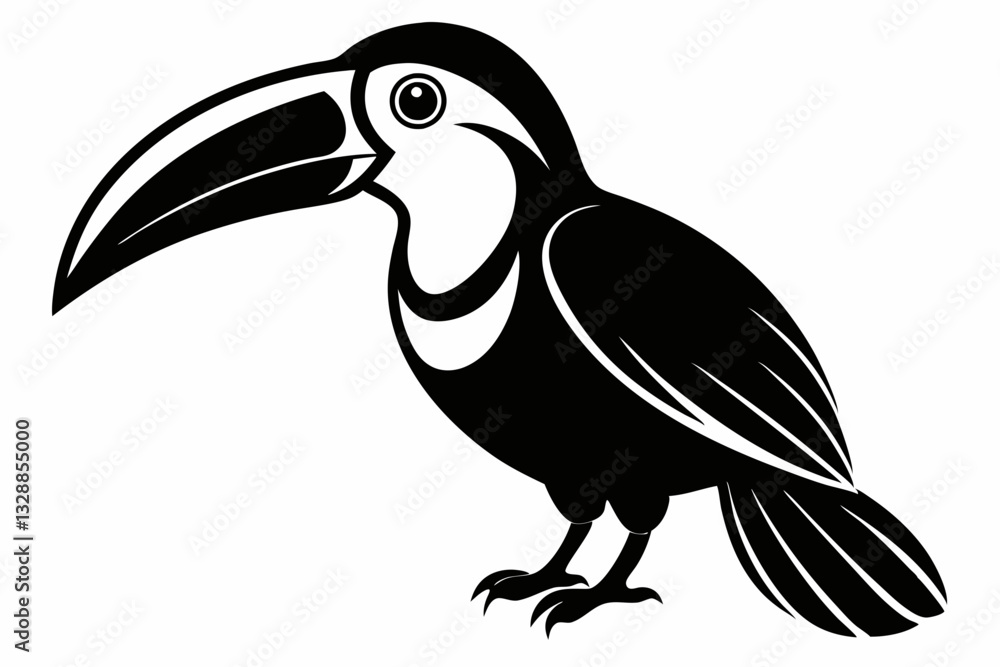 Fototapeta premium toucan line art silhouette vector illustration