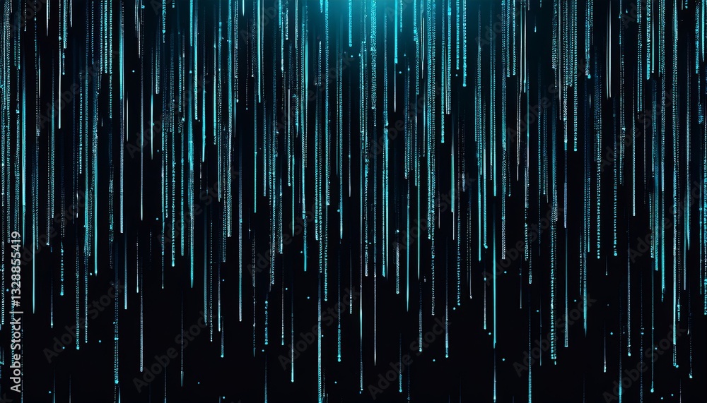 Fototapeta premium abstract animation of binary code cascading down like digital rain
