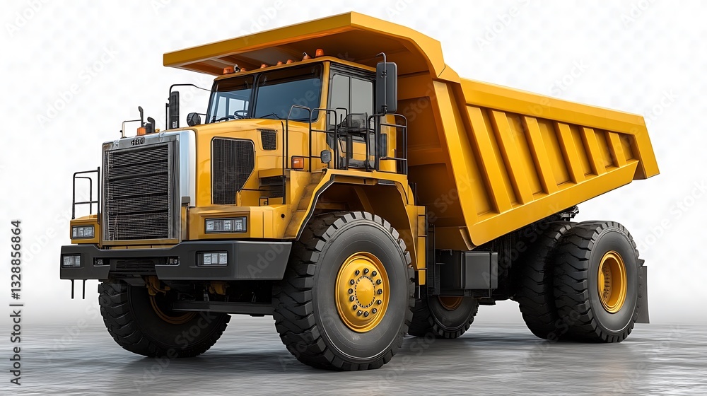 Big Yellow Dump Truck on Concrete Floor in Studio Big Yellow Dump Truck on Concrete Floor in Studio