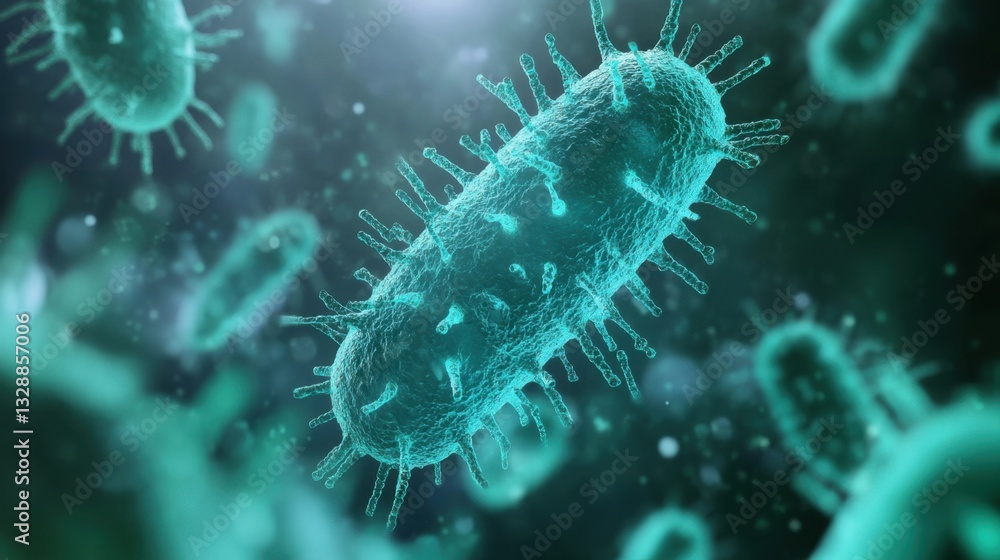 A maginary bacteria molecule, Bacteria virus or germs illustration. Human immune system virus A maginary bacteria molecule, Bacteria virus or germs illustration. Human immune system virus