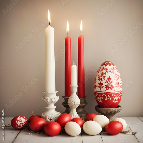 Candles and Easter eggs