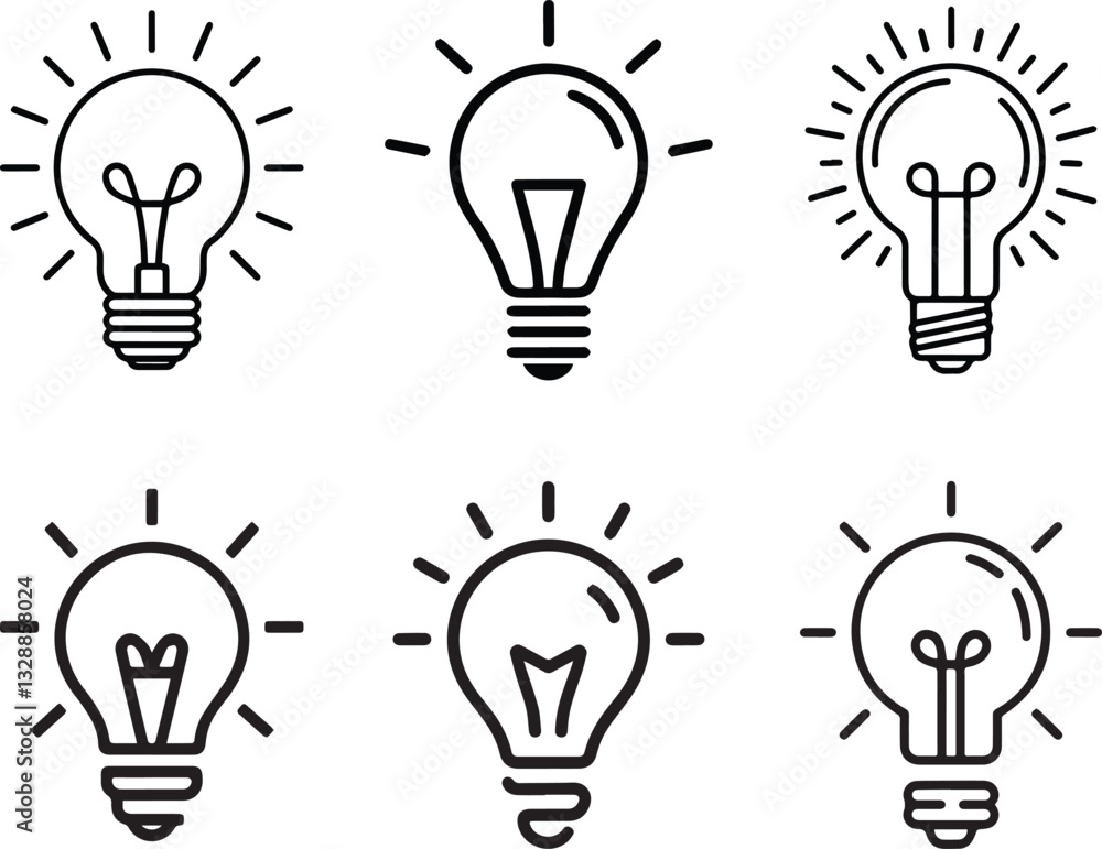 Abstract Simple Lightbulb Icon Design. Abstract Simple Lightbulb Icon Design.