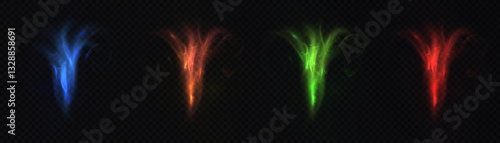 Flickering effect of magic wand light. Mystical glowing effect with bright shine. Spell element, visual effect of magic.