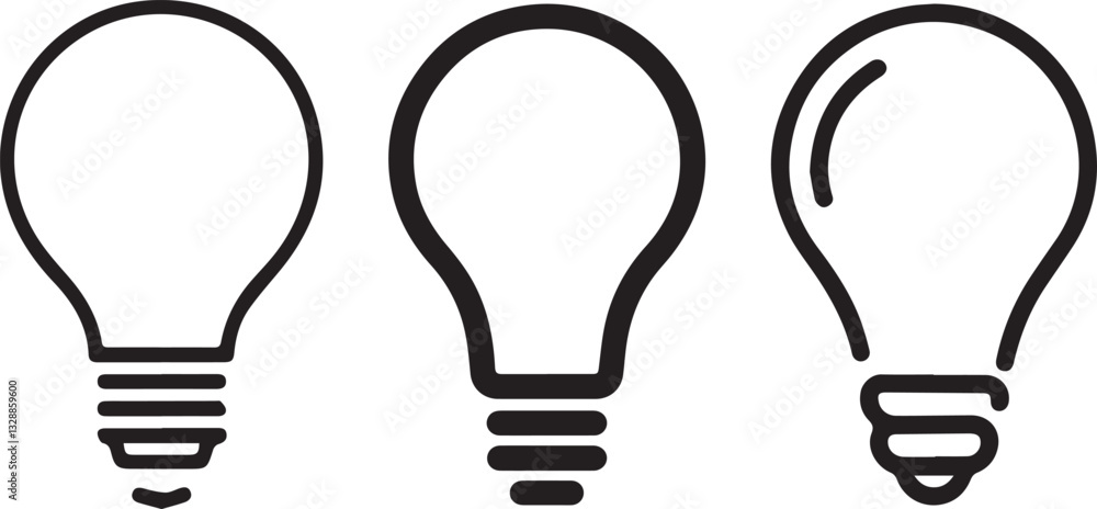 Abstract Simple Lightbulb Icon Design. Abstract Simple Lightbulb Icon Design.