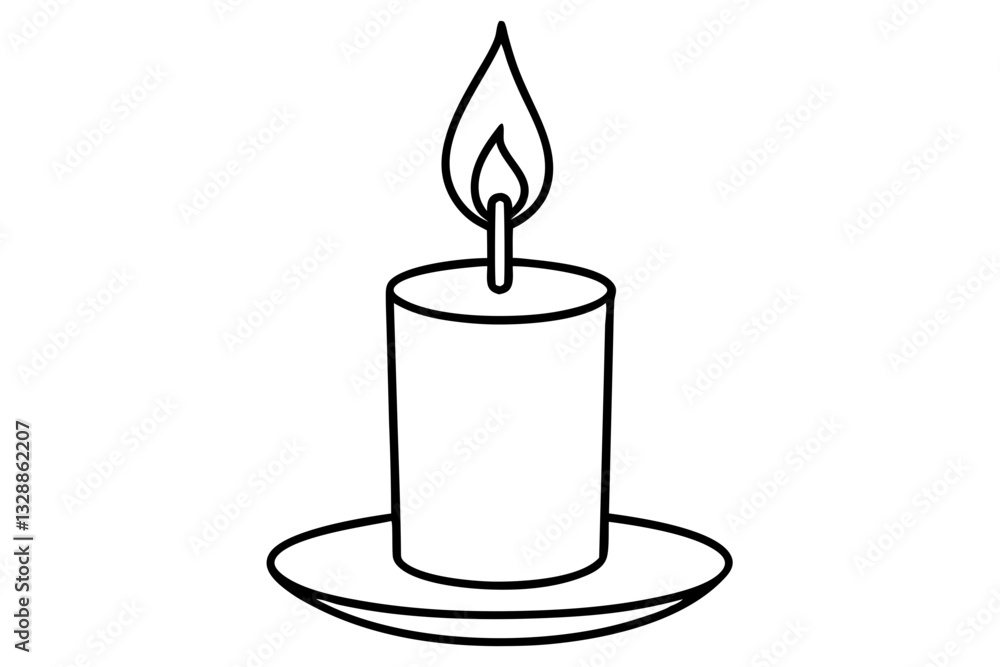 candle line art silhouette vector illustration candle line art silhouette vector illustration