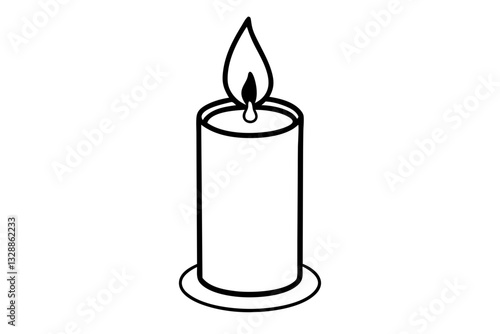 candle line art silhouette vector illustration