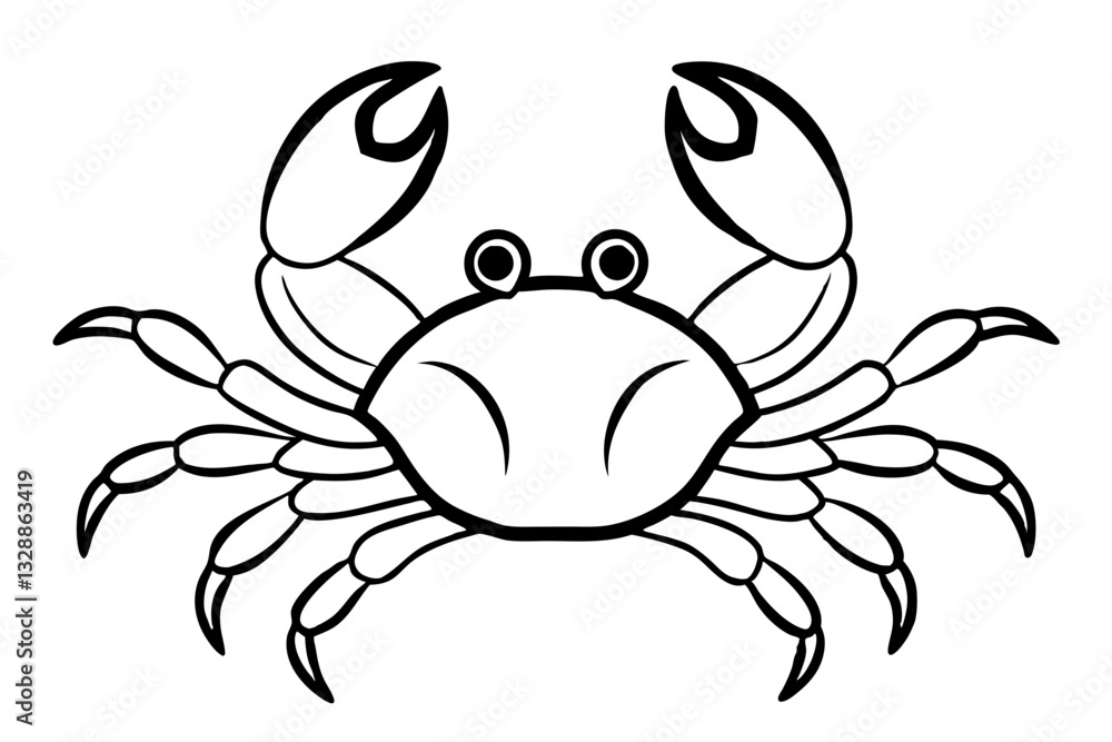 Fototapeta premium crab line art silhouette vector illustration